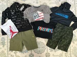 Boys M BTS Mixed Designer Brand Clothing Bundle Jordan Polo Tea 7pc Lot (8-10)